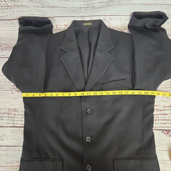 Oscar de la Renta Blazer Mens 40R Black Wool Athletic Fit Sport Coat Classic Lux - Picture 7 of 11
